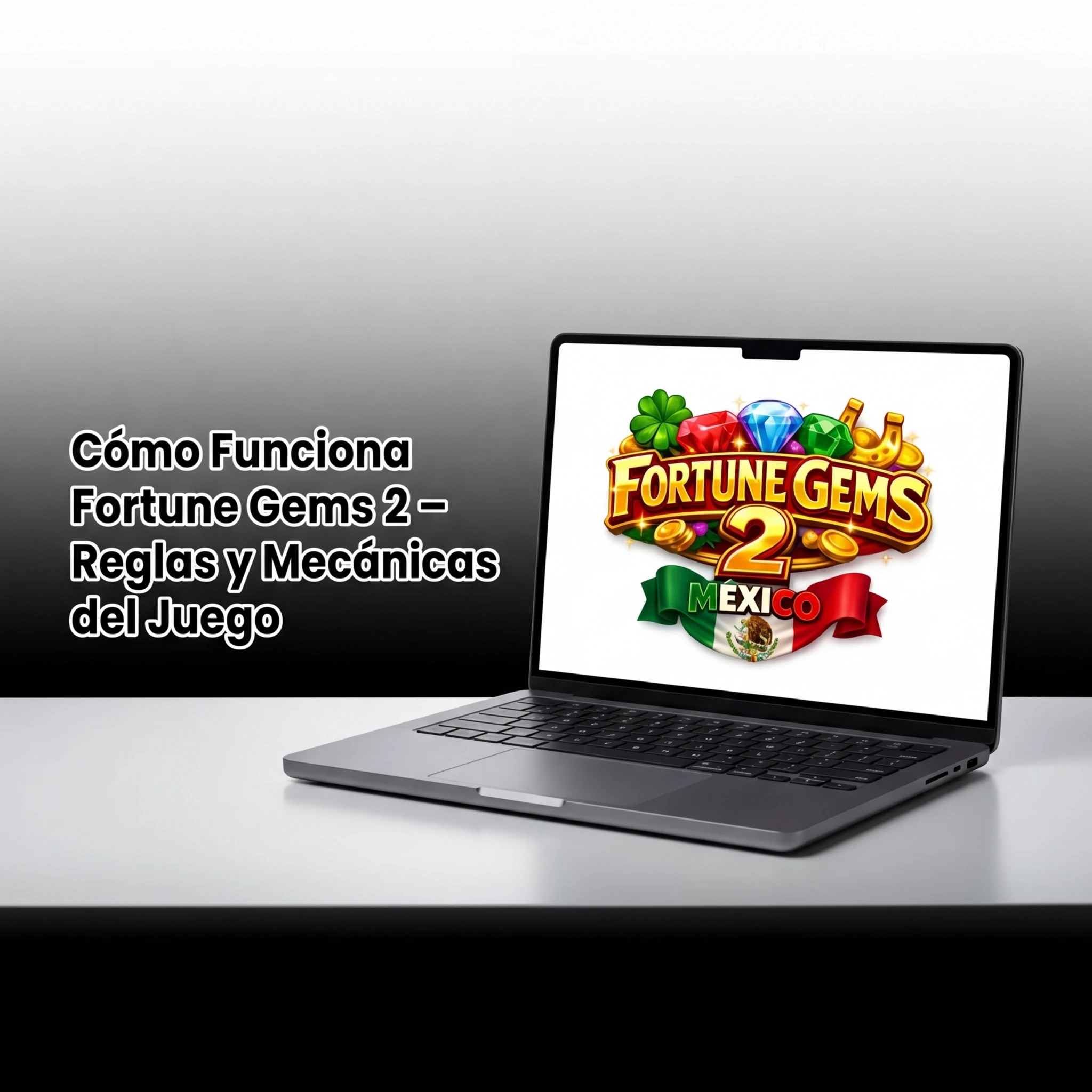 Pantalla de Fortune Gems 2 mostrando cuadrícula 3x3, símbolos de gemas y controles de apuesta en MXN