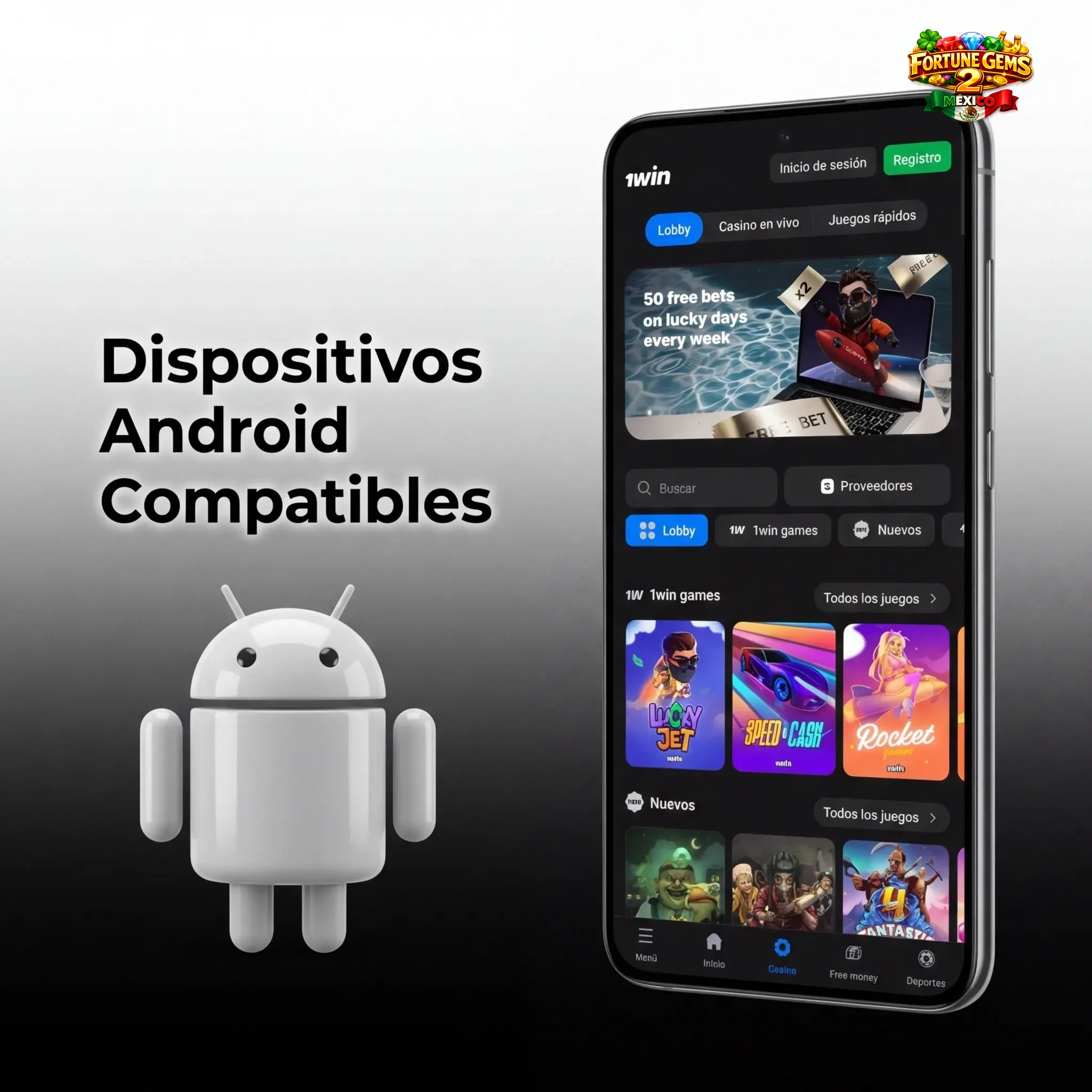 Dispositivos Android compatibles: económicos, gama media y alta, incluyendo Samsung, Motorola, Xiaomi, Realme y Google Pixel.