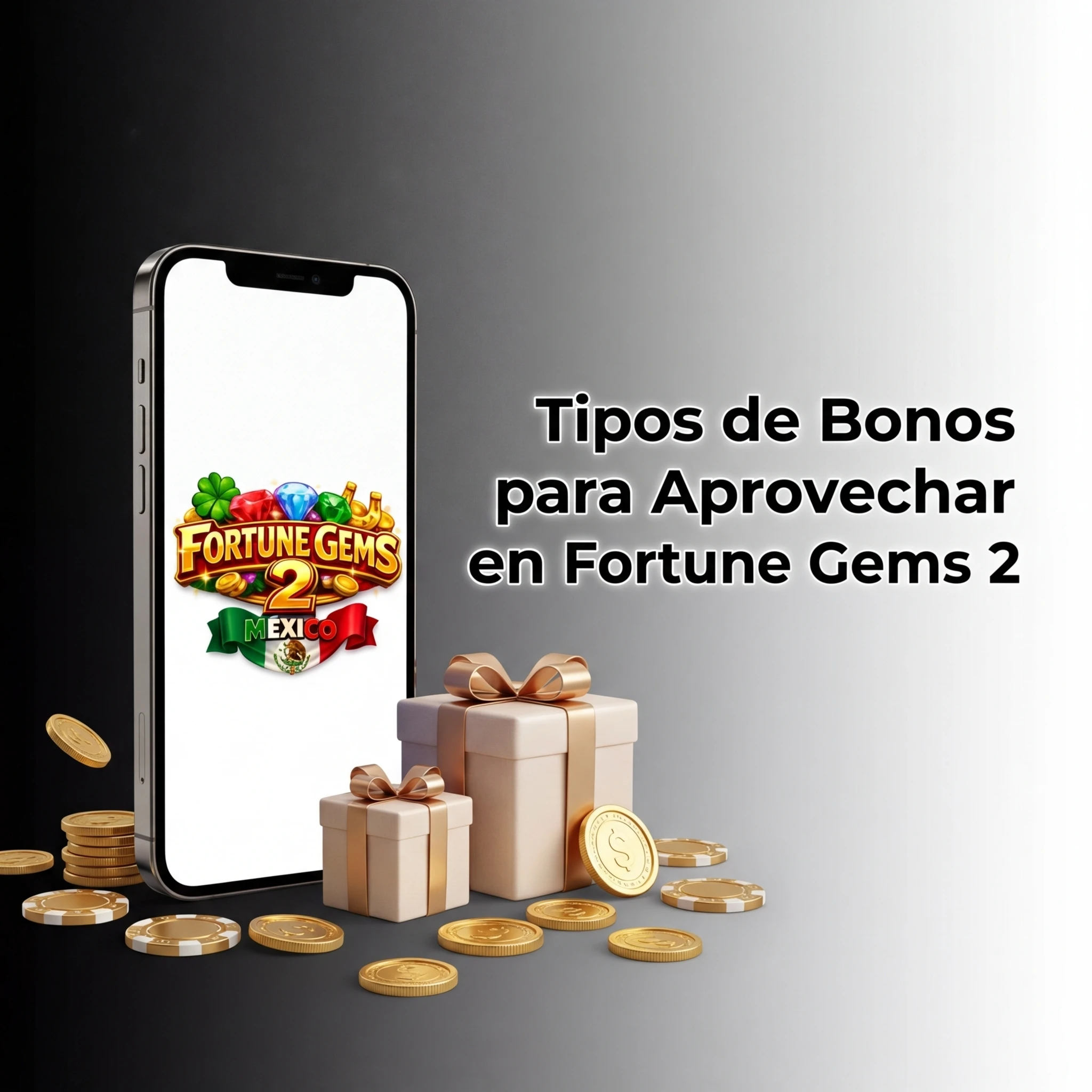 Tipos de bonos para Fortune Gems 2: bono de bienvenida, depósito igualado y giros gratis en casinos México